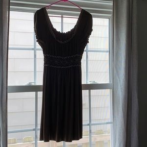 Brown dress with cream details